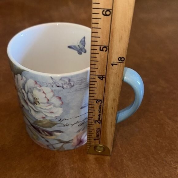 Floral & Butterfly Ceramic Mug By Lang With Artwork By Susan Winget Cottage Bird - Picture 5 of 6